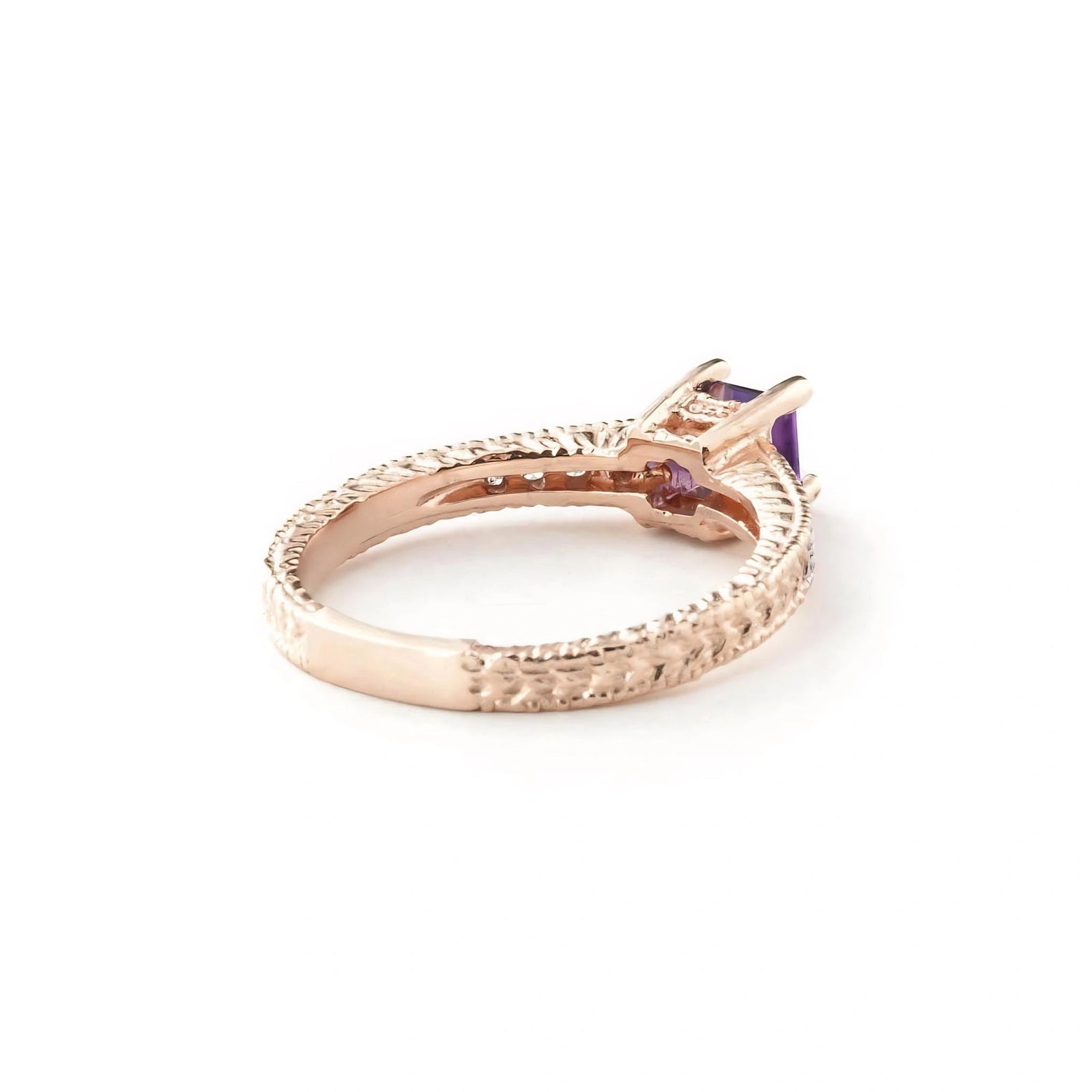 Rose Gold Ring Amethyst 10K — Ginevra