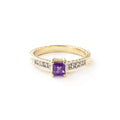 Yellow Gold Ring Amethyst 10K — Ginevra