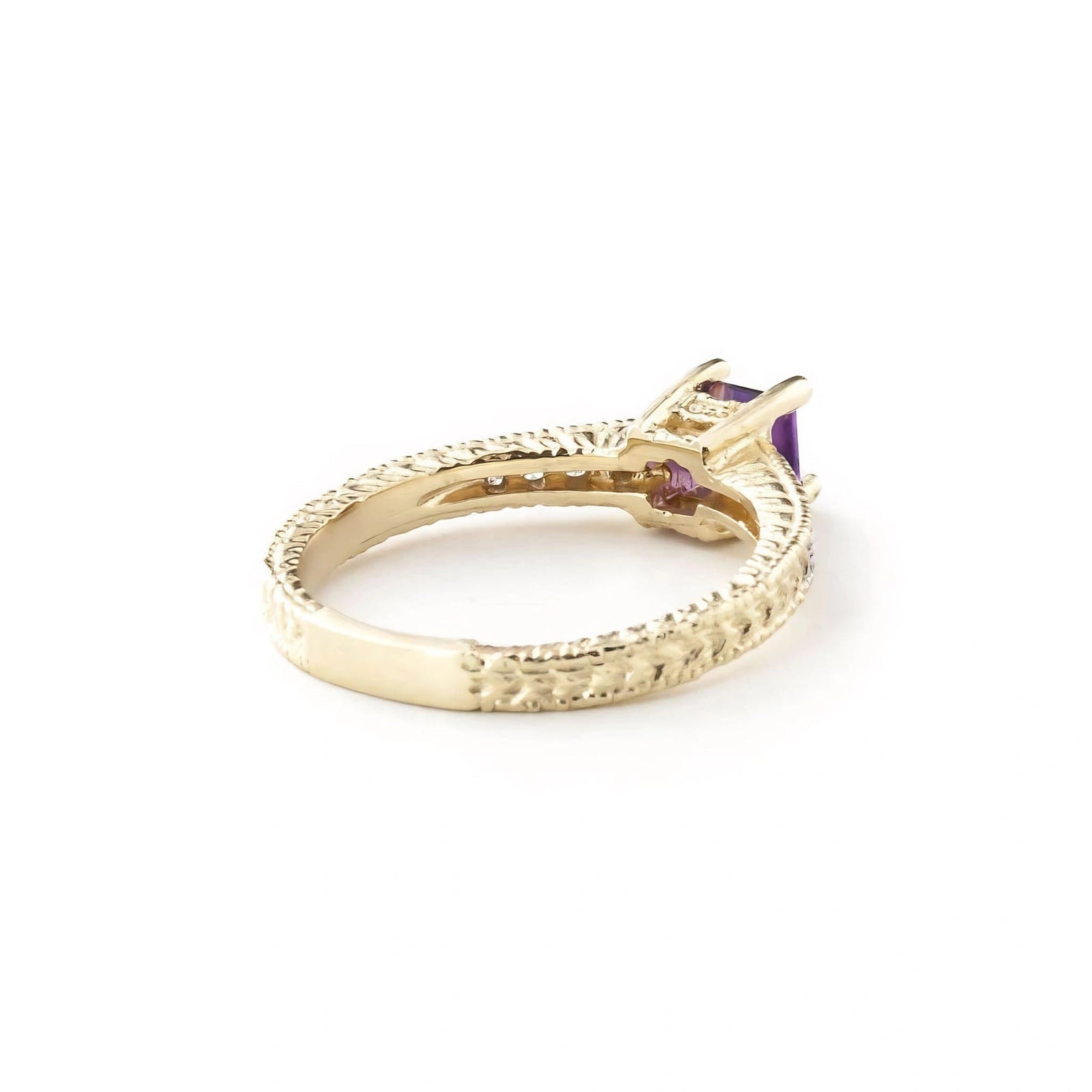 Yellow Gold Ring Amethyst 10K — Ginevra
