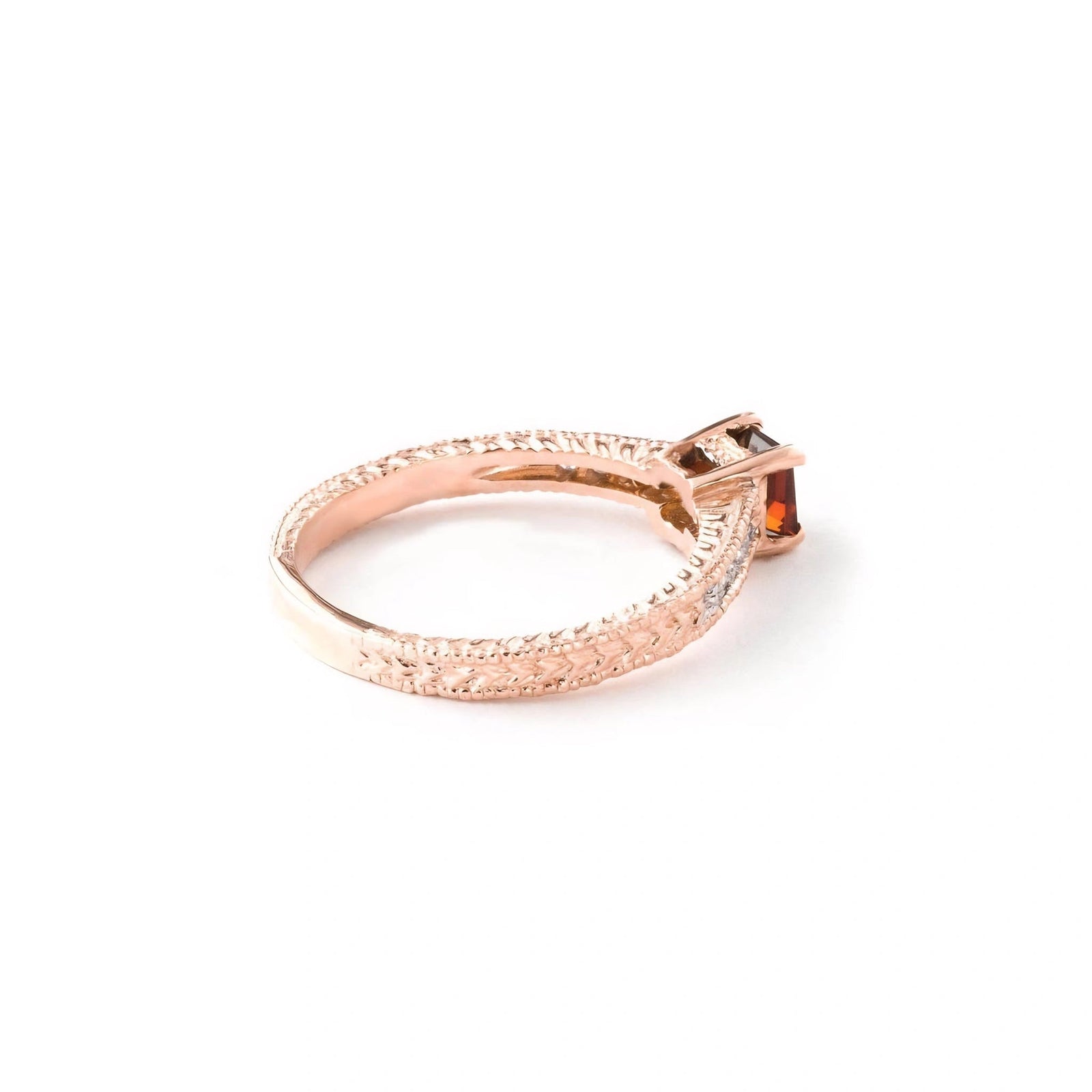 Rose Gold Ring Garnet 10K — Ginevra
