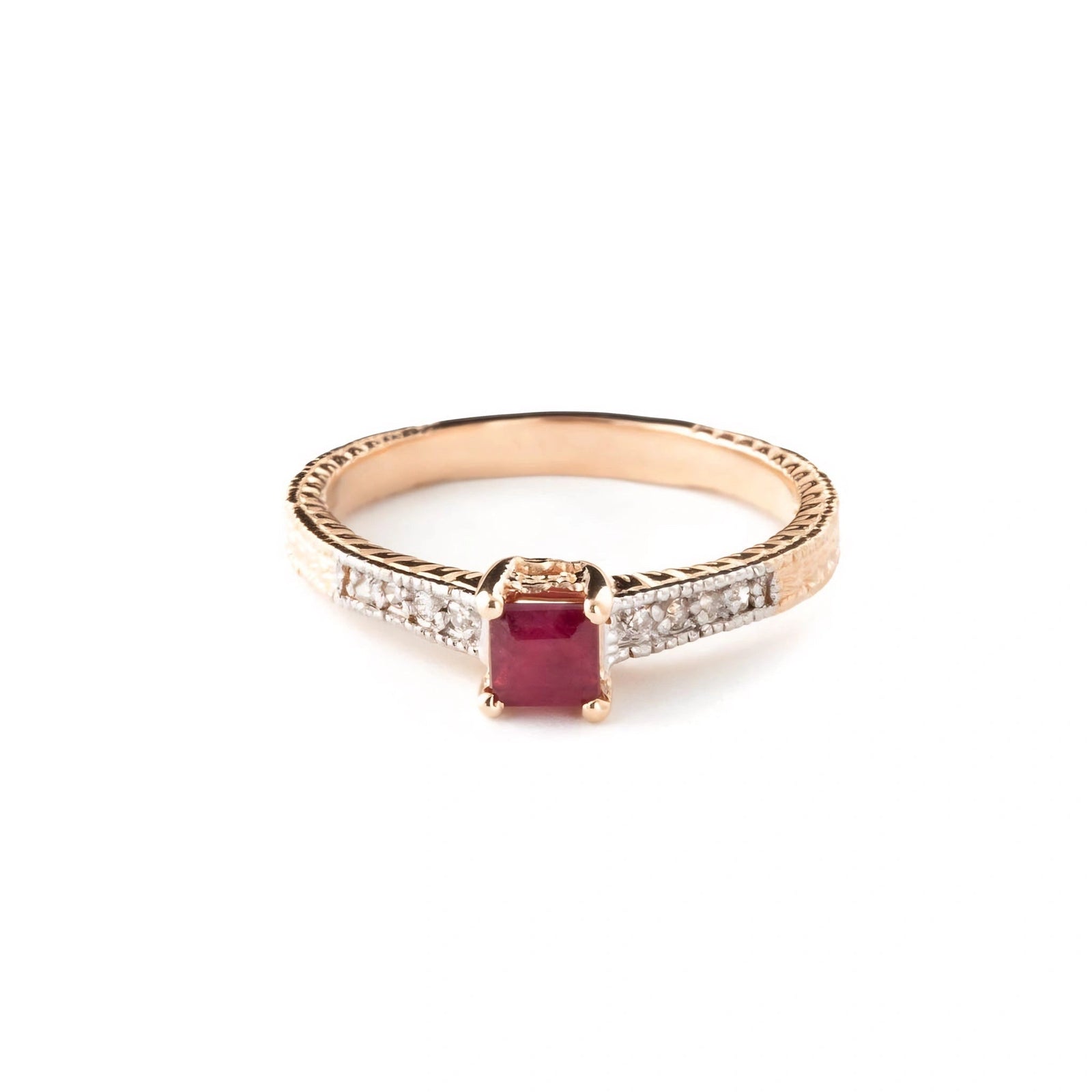 Rose Gold Ring Ruby 10K — Ginevra