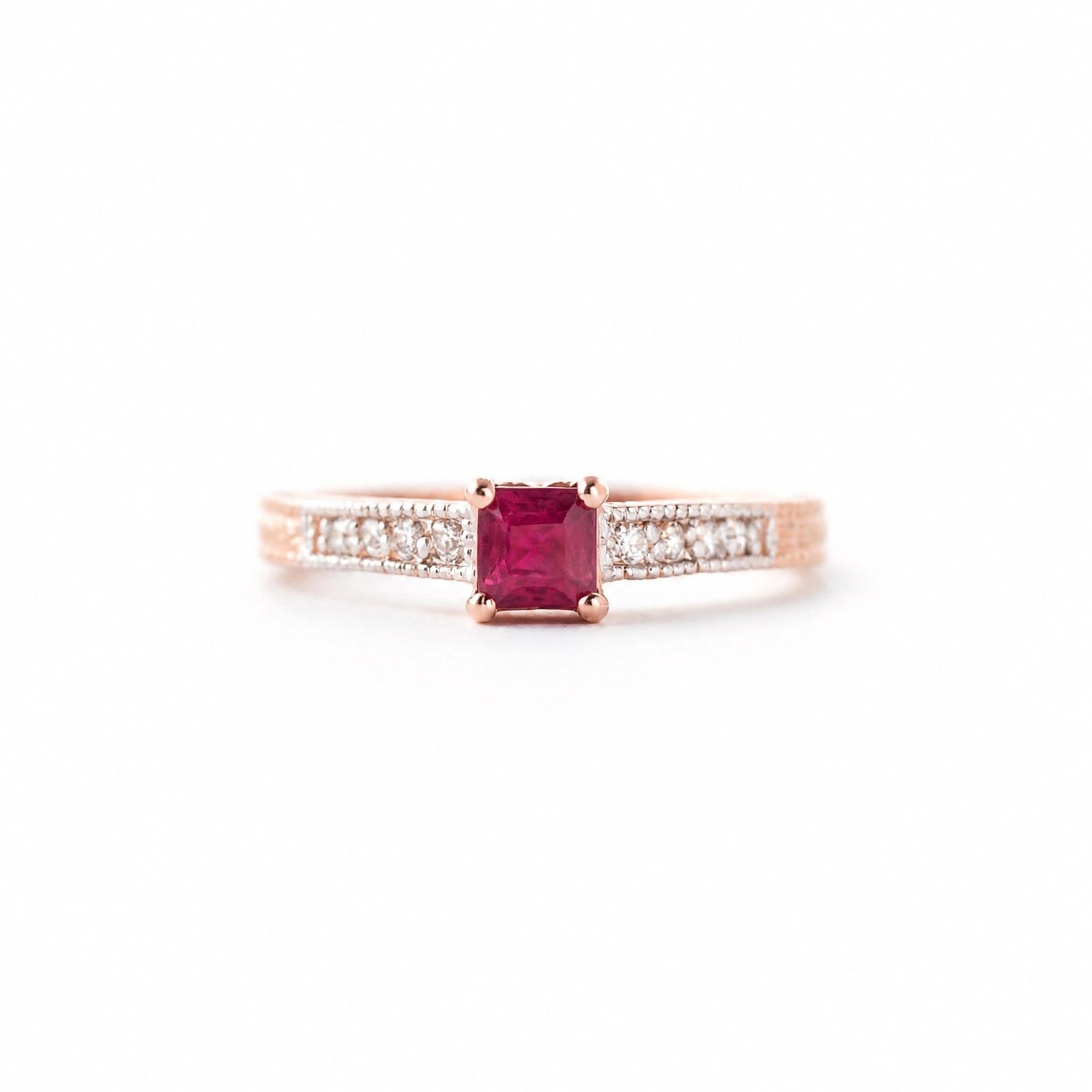 Rose Gold Ring Ruby 10K — Ginevra