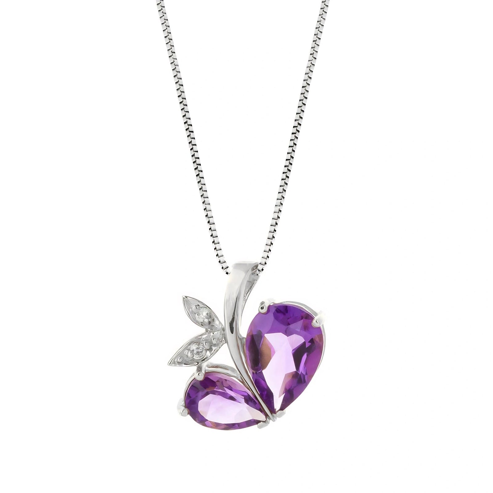 White Gold Pendant Necklace Amethyst 10K — Adelaide