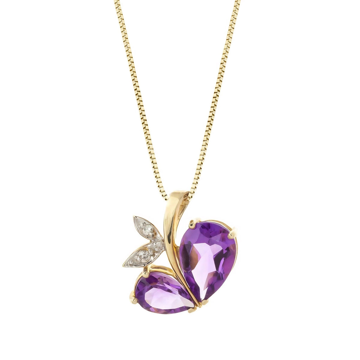 Yellow Gold Pendant Necklace Amethyst 10K — Adelaide