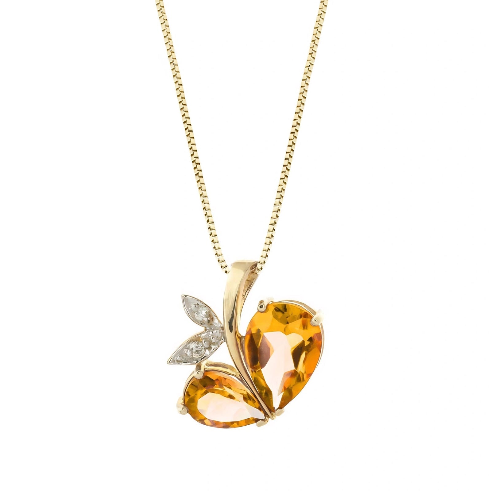 Yellow Gold Pendant Necklace Citrine 10K — Adelaide