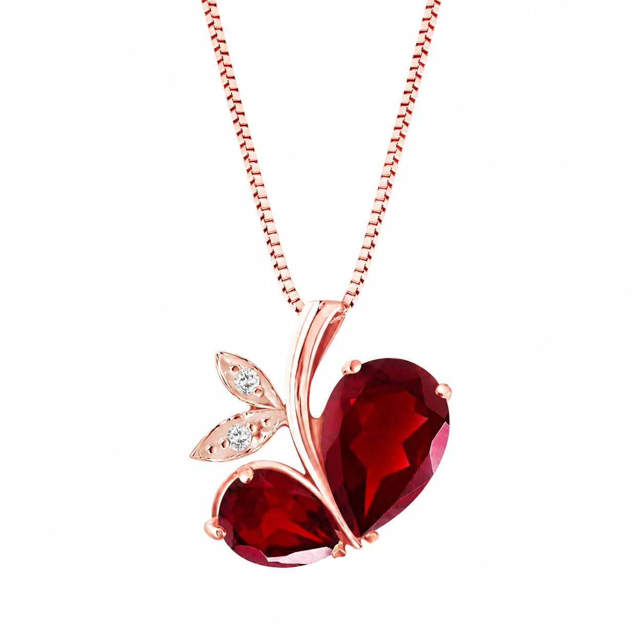 Rose Gold Pendant Necklace Diamond 10K — Adelaide