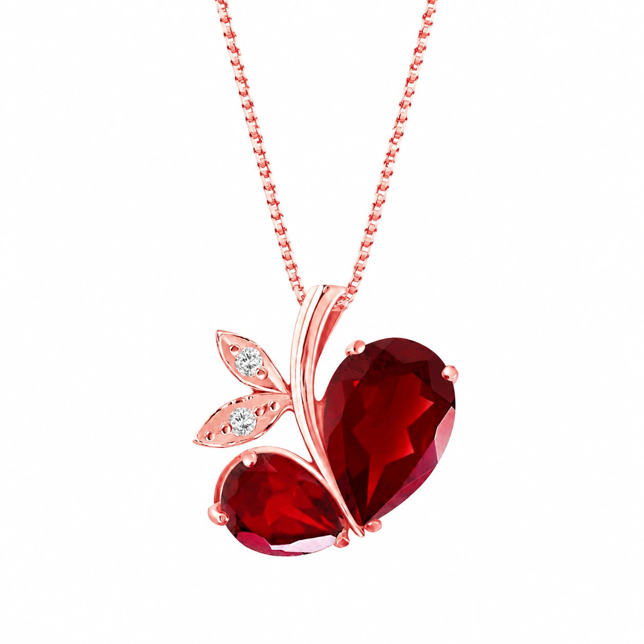 Rose Gold Pendant Necklace Diamond 10K — Adelaide
