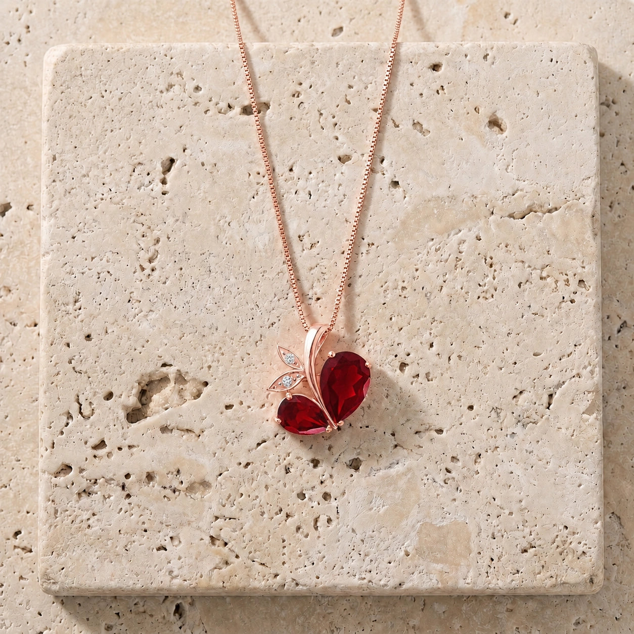 Rose Gold Pendant Necklace Diamond 10K — Adelaide