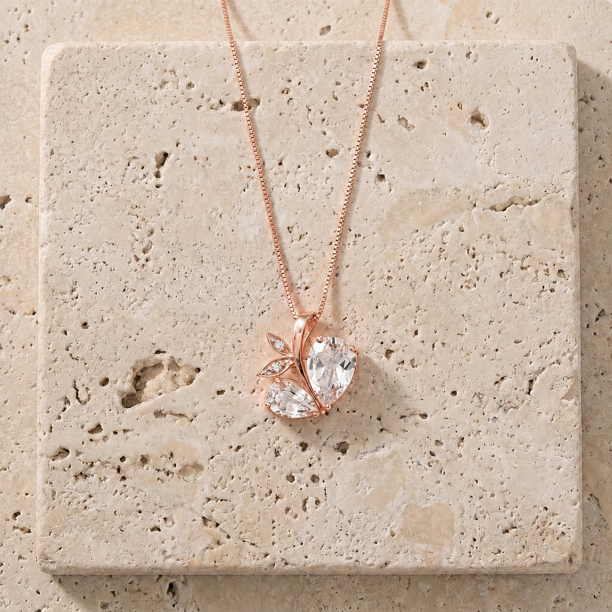 Rose Gold Pendant Necklace Garnet 10K — Adelaide