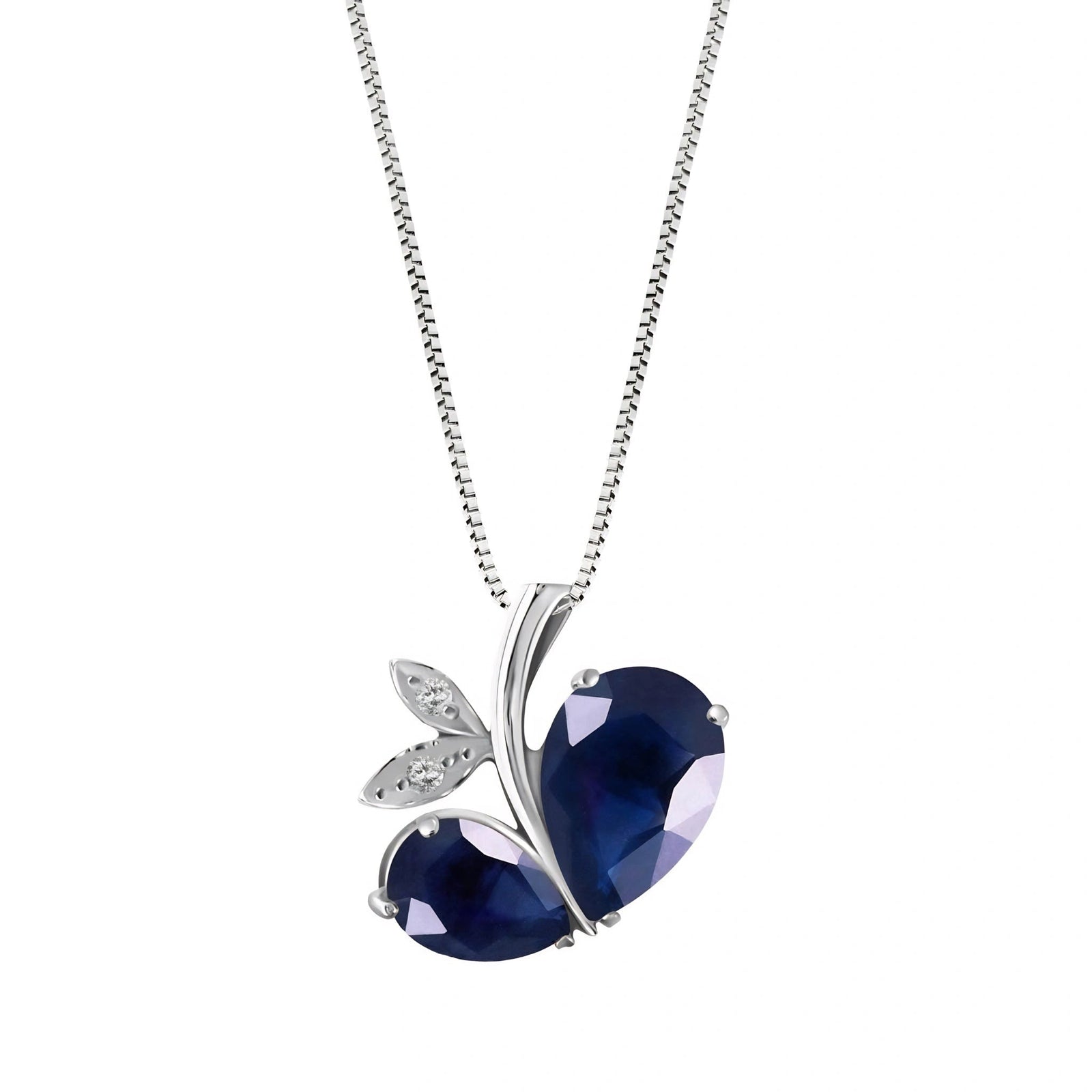 White Gold Pendant Necklace Garnet 10K — Adelaide