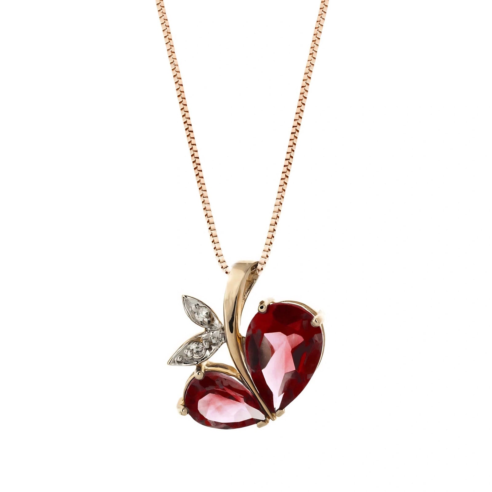 Rose Gold Pendant Necklace Multi-Gemstone 10K — Adelaide