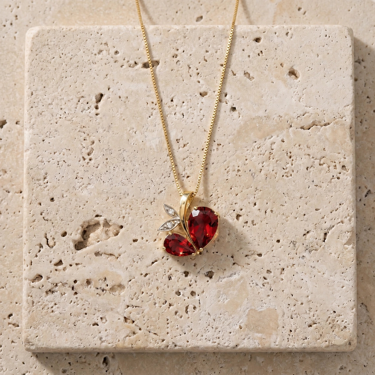 Yellow Gold Pendant Necklace Multi-Gemstone 10K — Adelaide