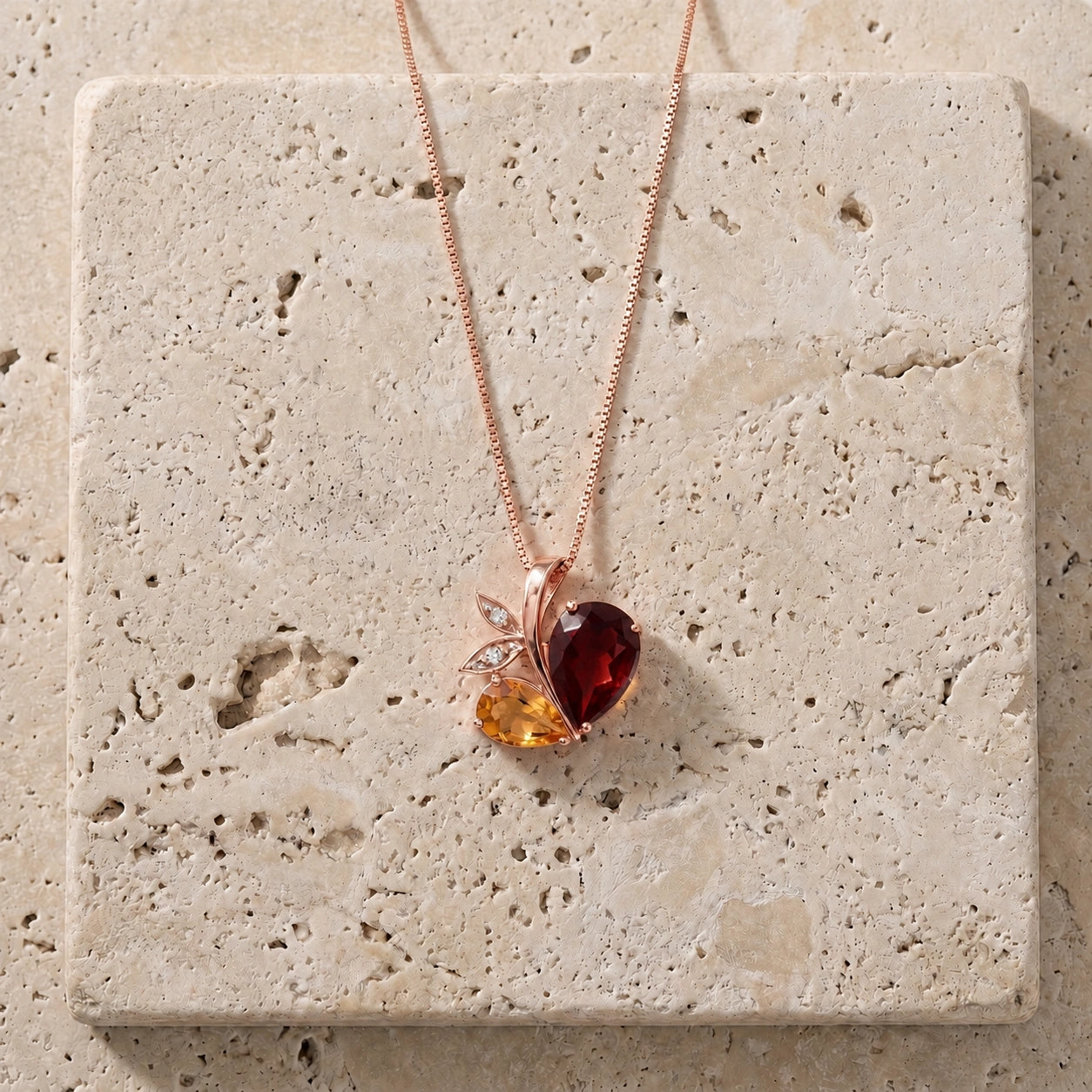 Rose Gold Pendant Necklace Sapphire 10K — Adelaide