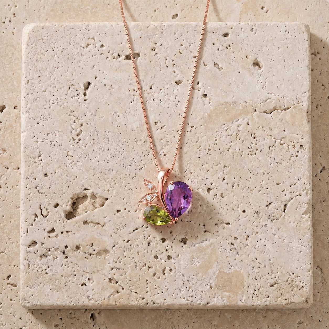 Rose Gold Pendant Necklace Sapphire 10K — Adelaide