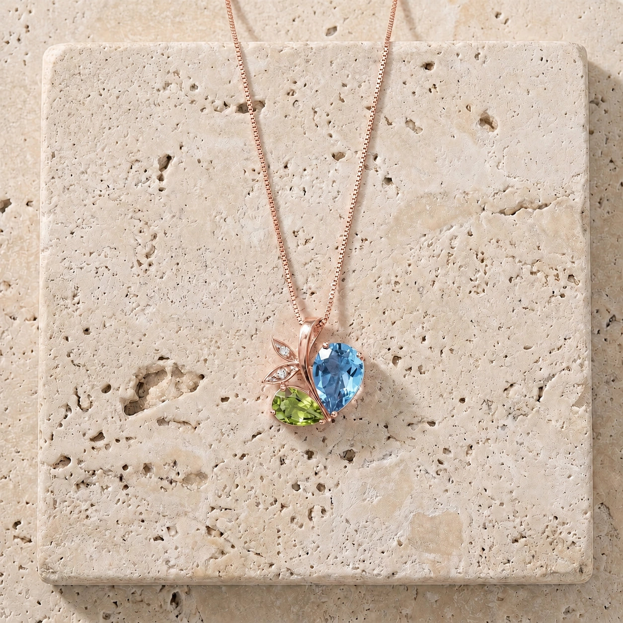 Rose Gold Pendant Necklace Sapphire 10K — Adelaide