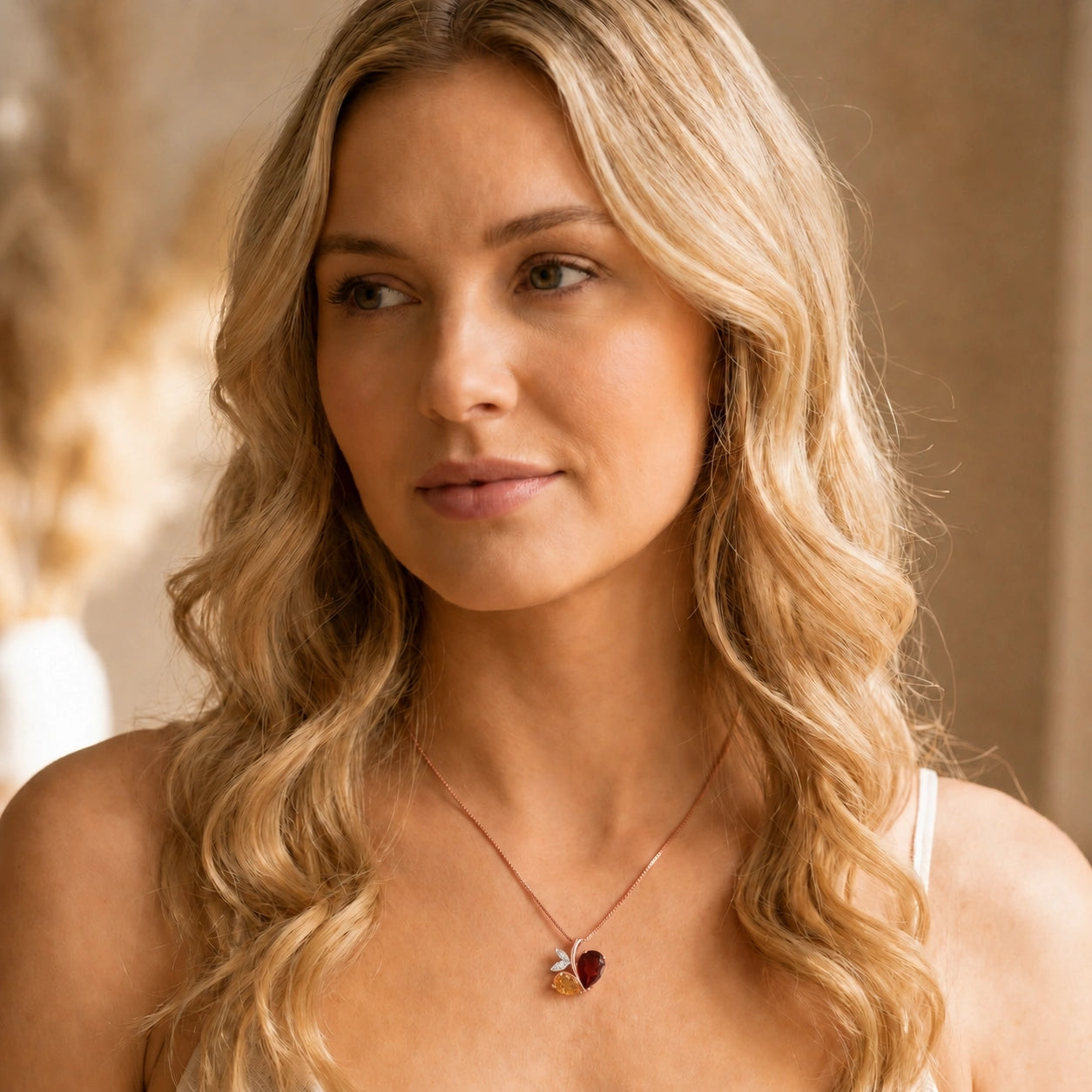 Rose Gold Pendant Necklace Sapphire 10K — Adelaide