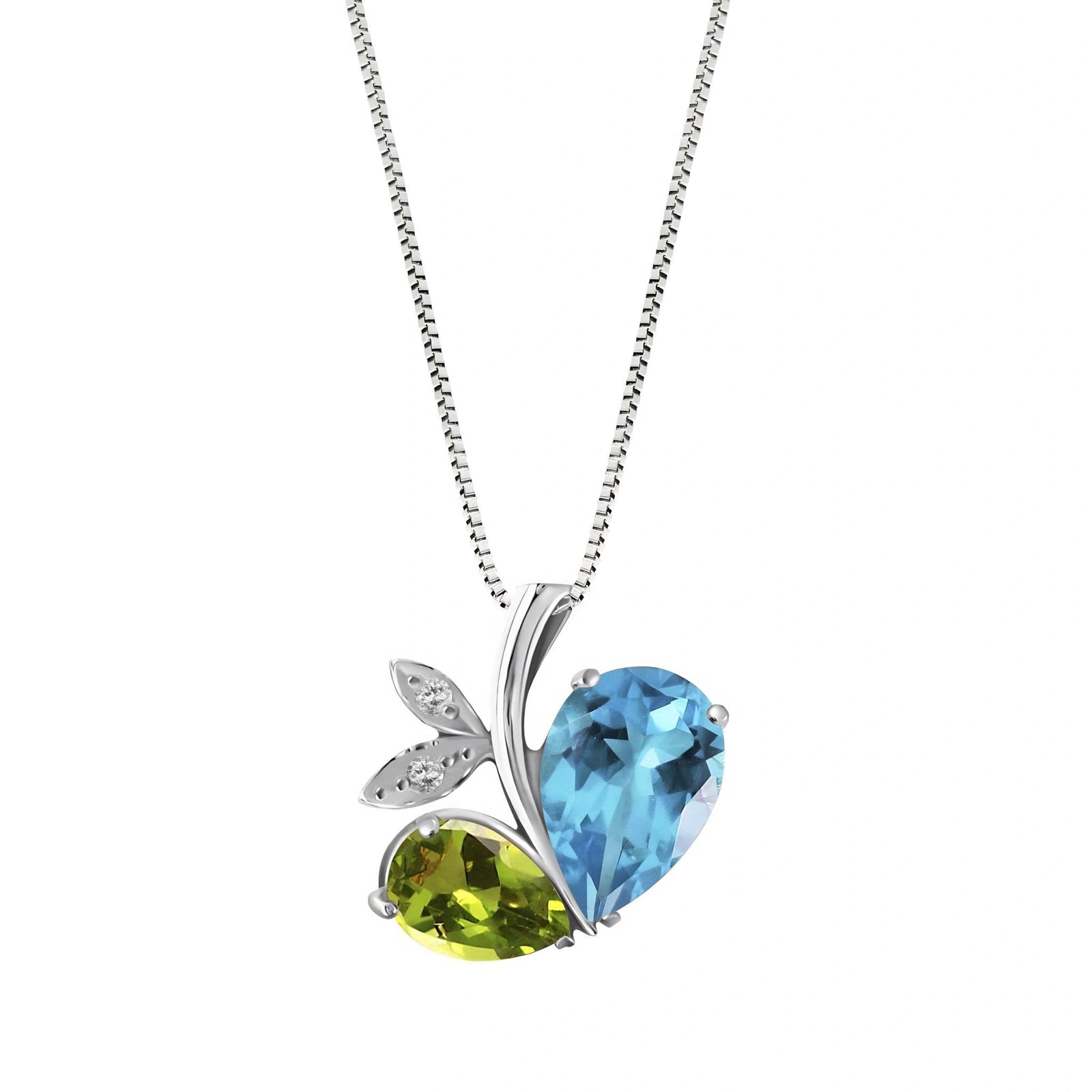 White Gold Pendant Necklace Sapphire 10K — Adelaide