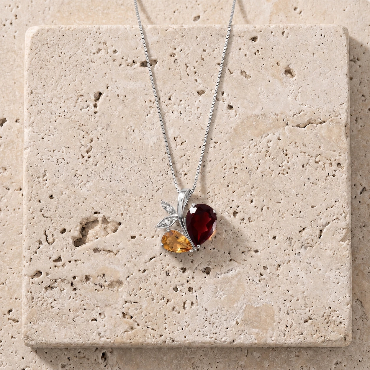 White Gold Pendant Necklace Sapphire 10K — Adelaide