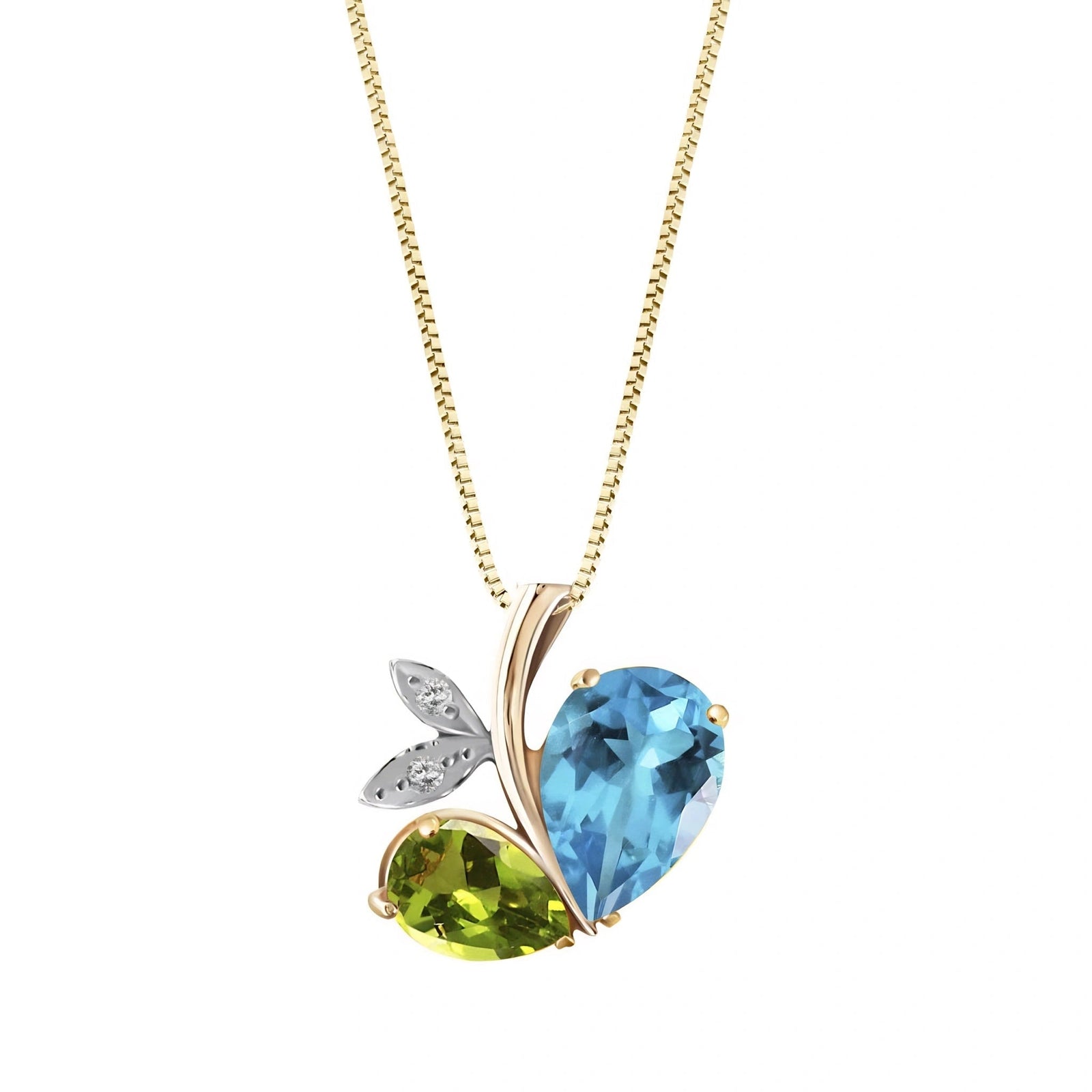 Yellow Gold Pendant Necklace Sapphire 10K — Adelaide