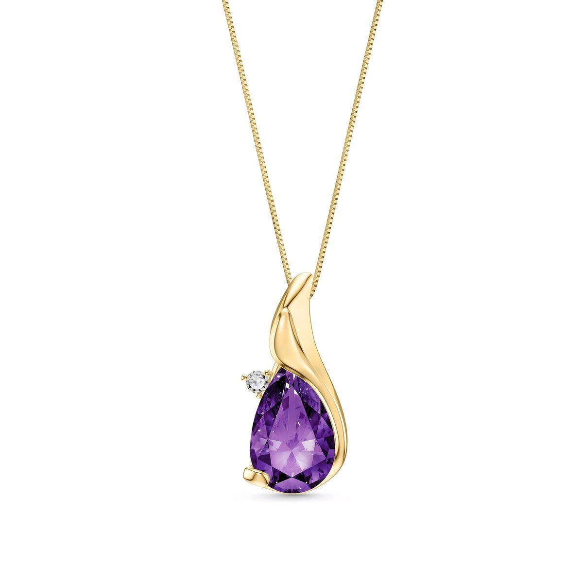 Yellow Gold Amethyst & Diamond — Narcisa