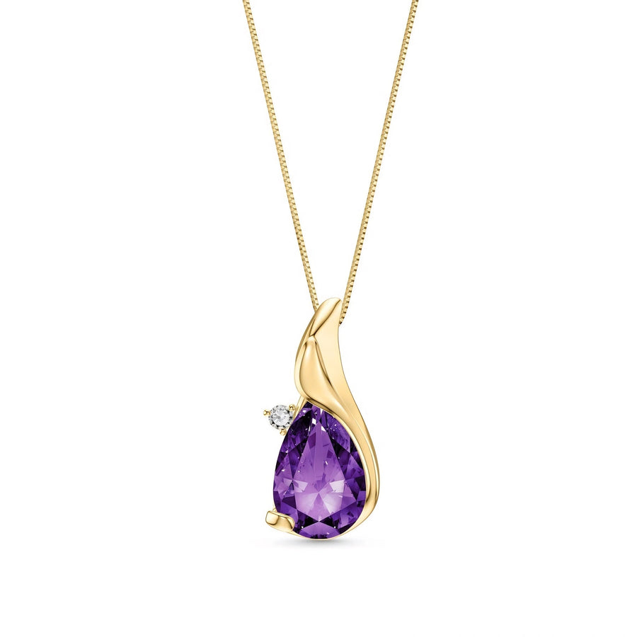 Yellow Gold Amethyst & Diamond — Narcisa