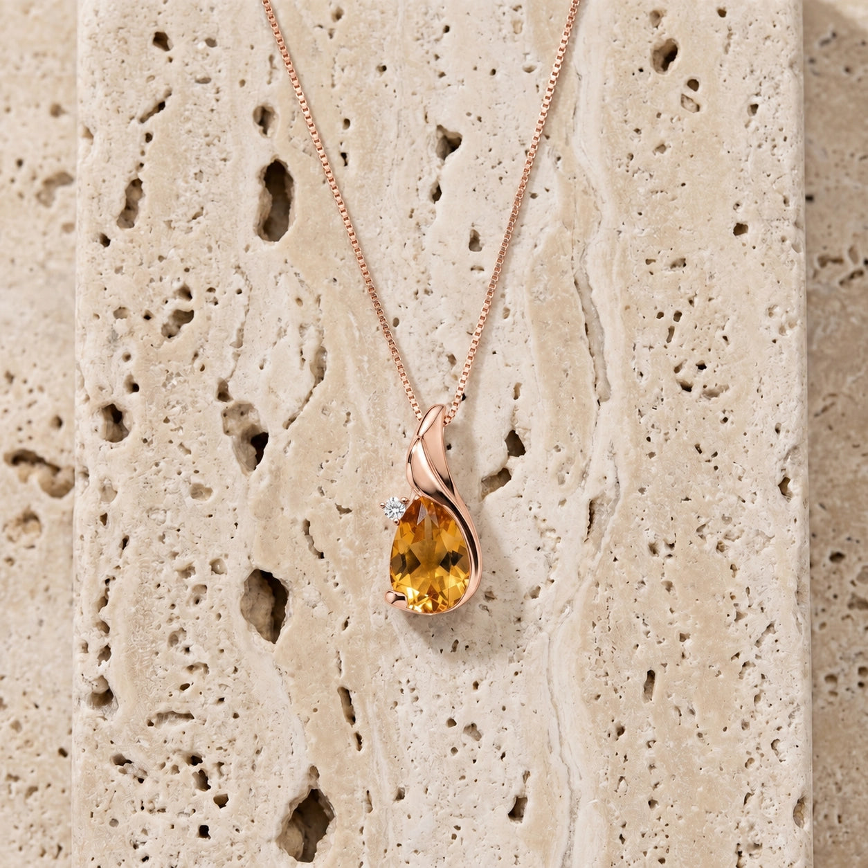 Rose Gold Citrine & Diamond — Narcisa