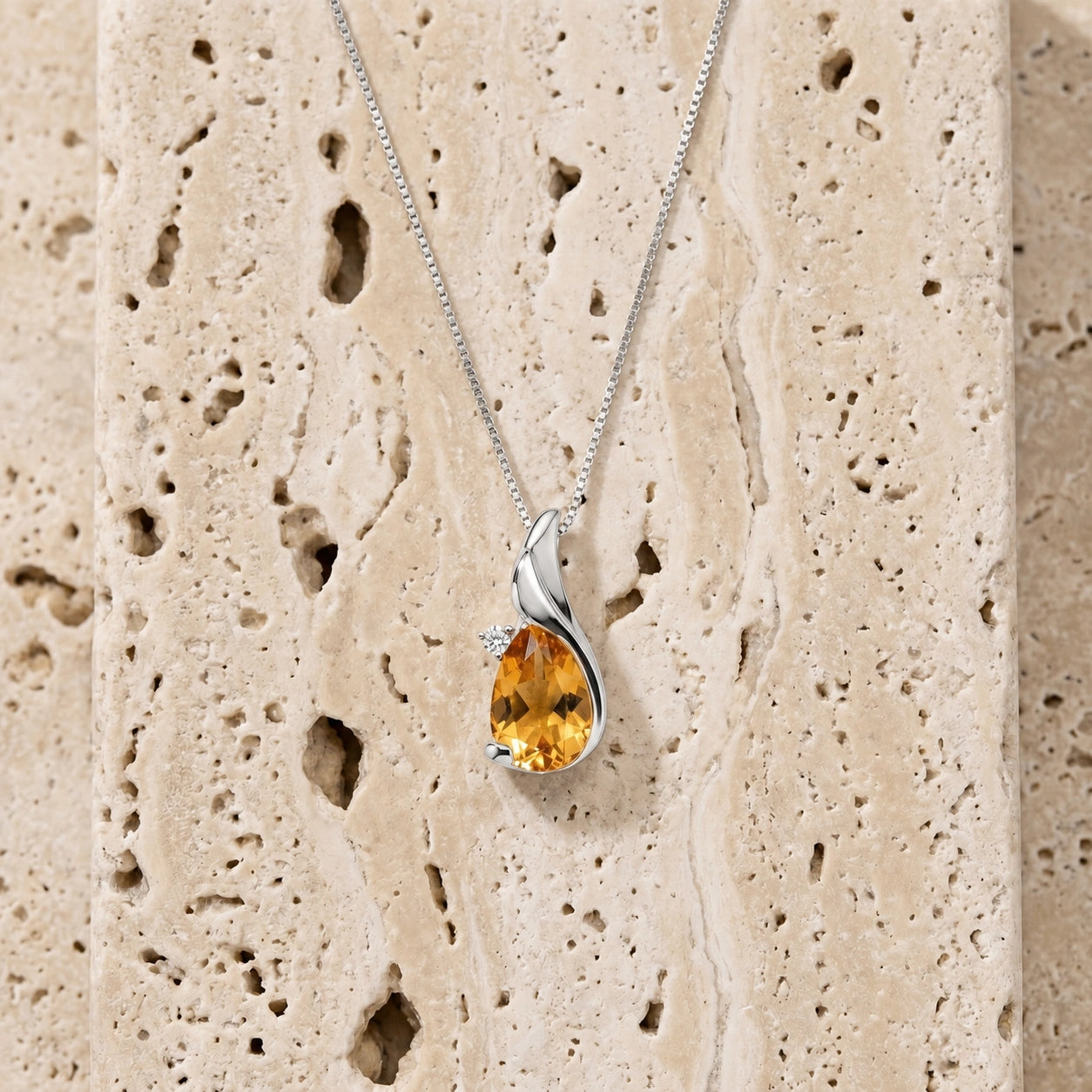 White Gold Citrine & Diamond — Narcisa