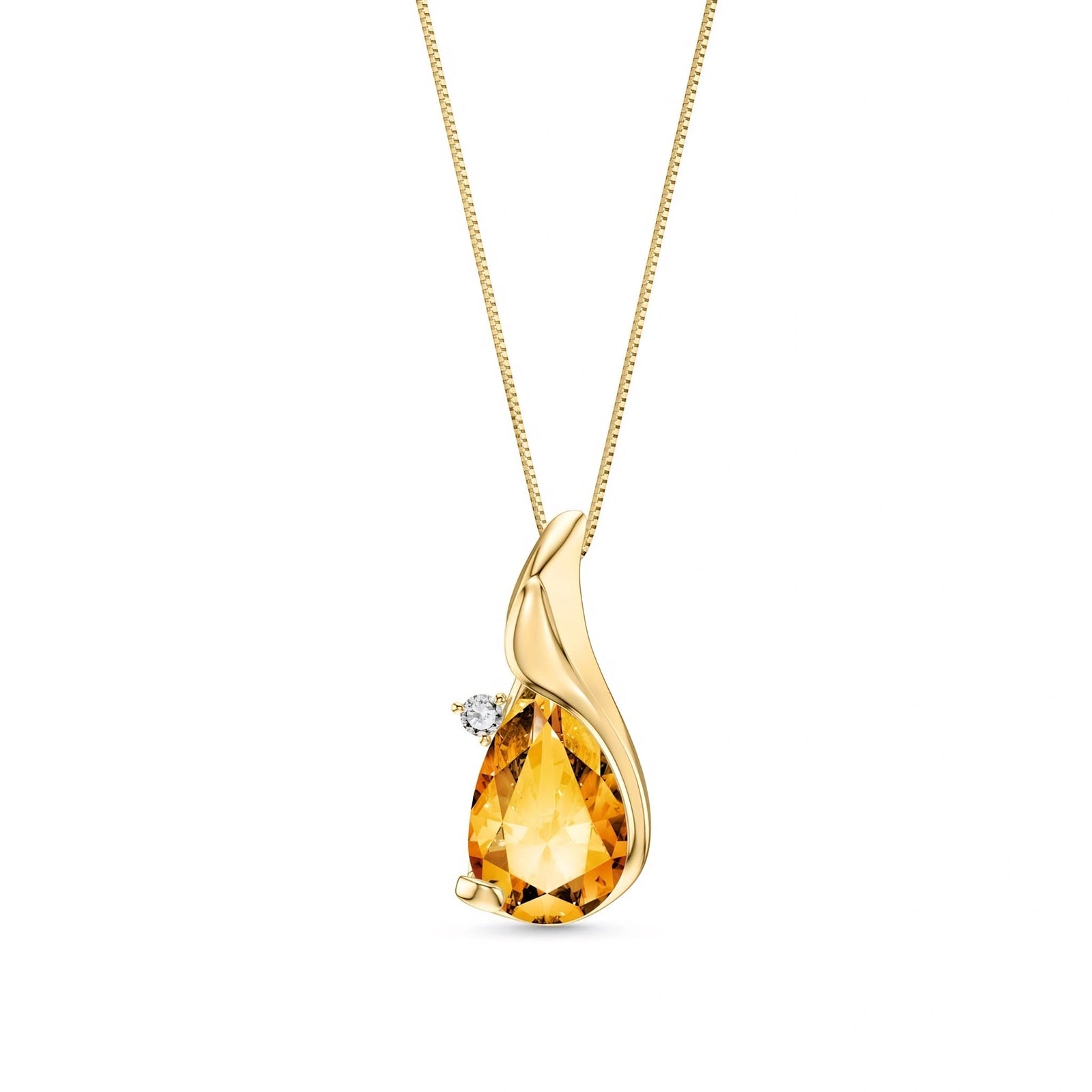 Yellow Gold Citrine & Diamond — Narcisa
