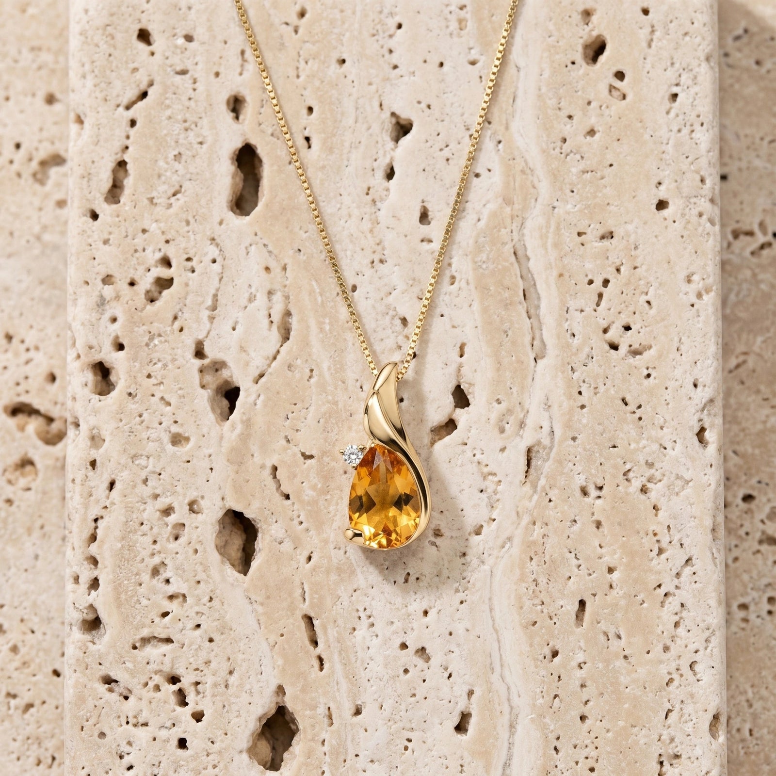 Yellow Gold Citrine & Diamond — Narcisa