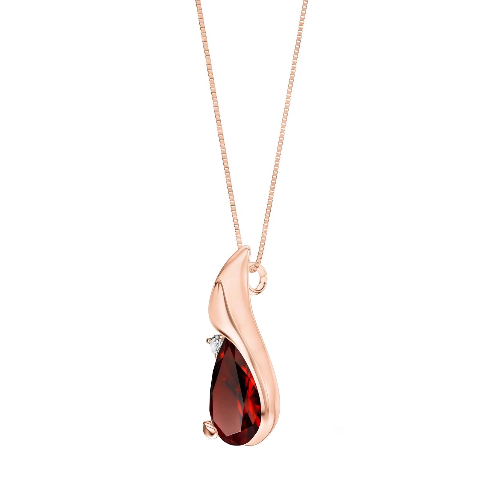Rose Gold Garnet & Diamond — Narcisa