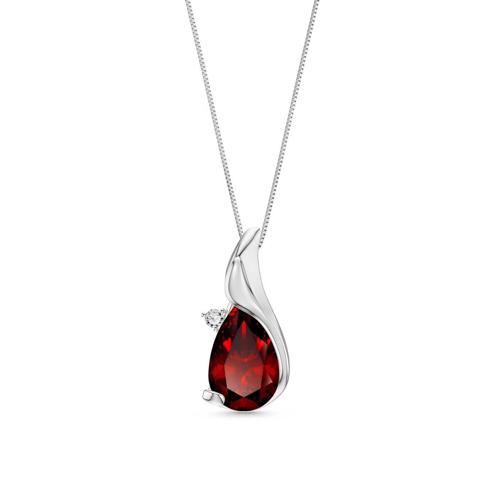 White Gold Garnet & Diamond — Narcisa