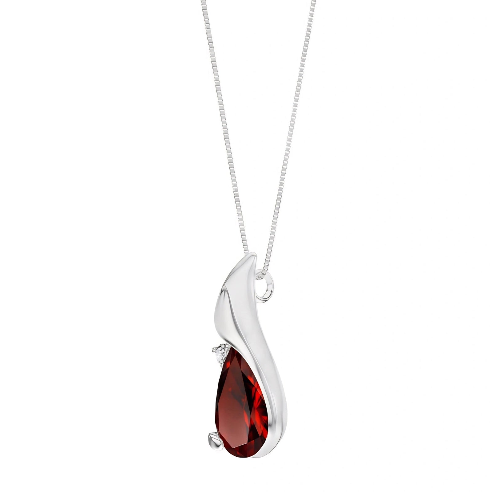 White Gold Garnet & Diamond — Narcisa