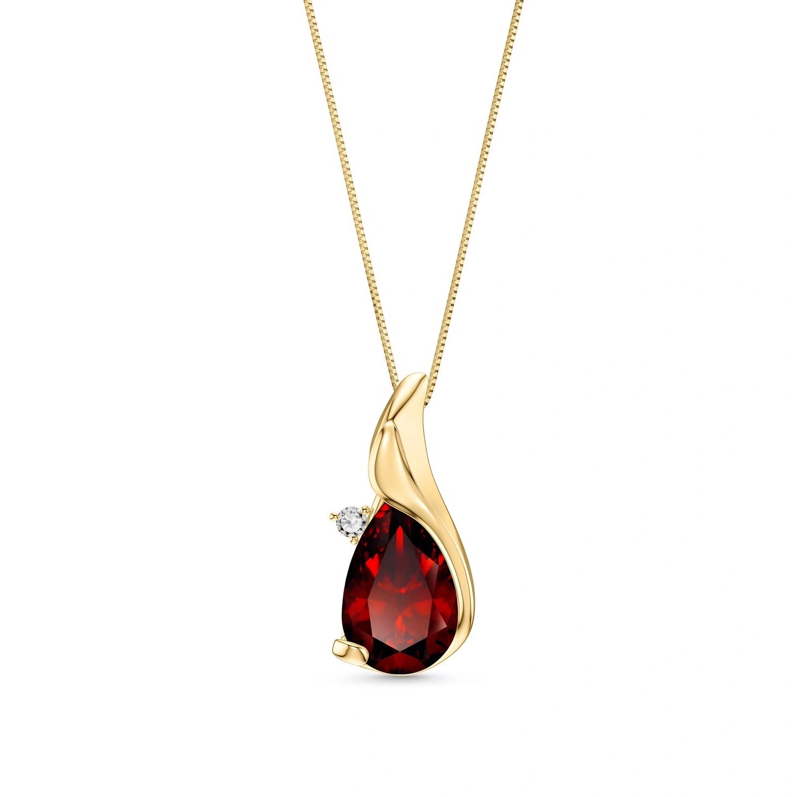 Yellow Gold Garnet & Diamond — Narcisa