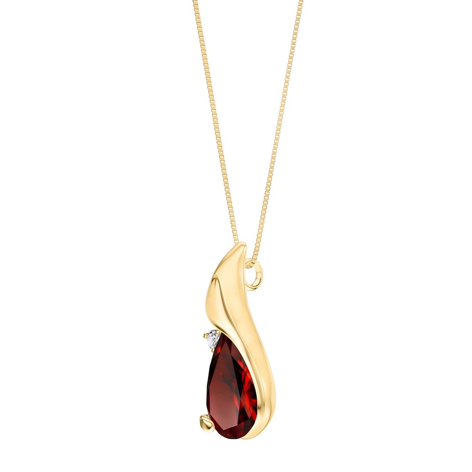 Yellow Gold Garnet & Diamond — Narcisa
