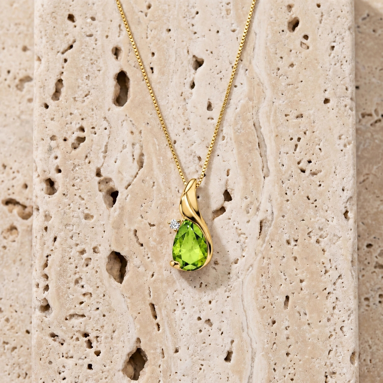 Yellow Gold Peridot & Diamond — Narcisa