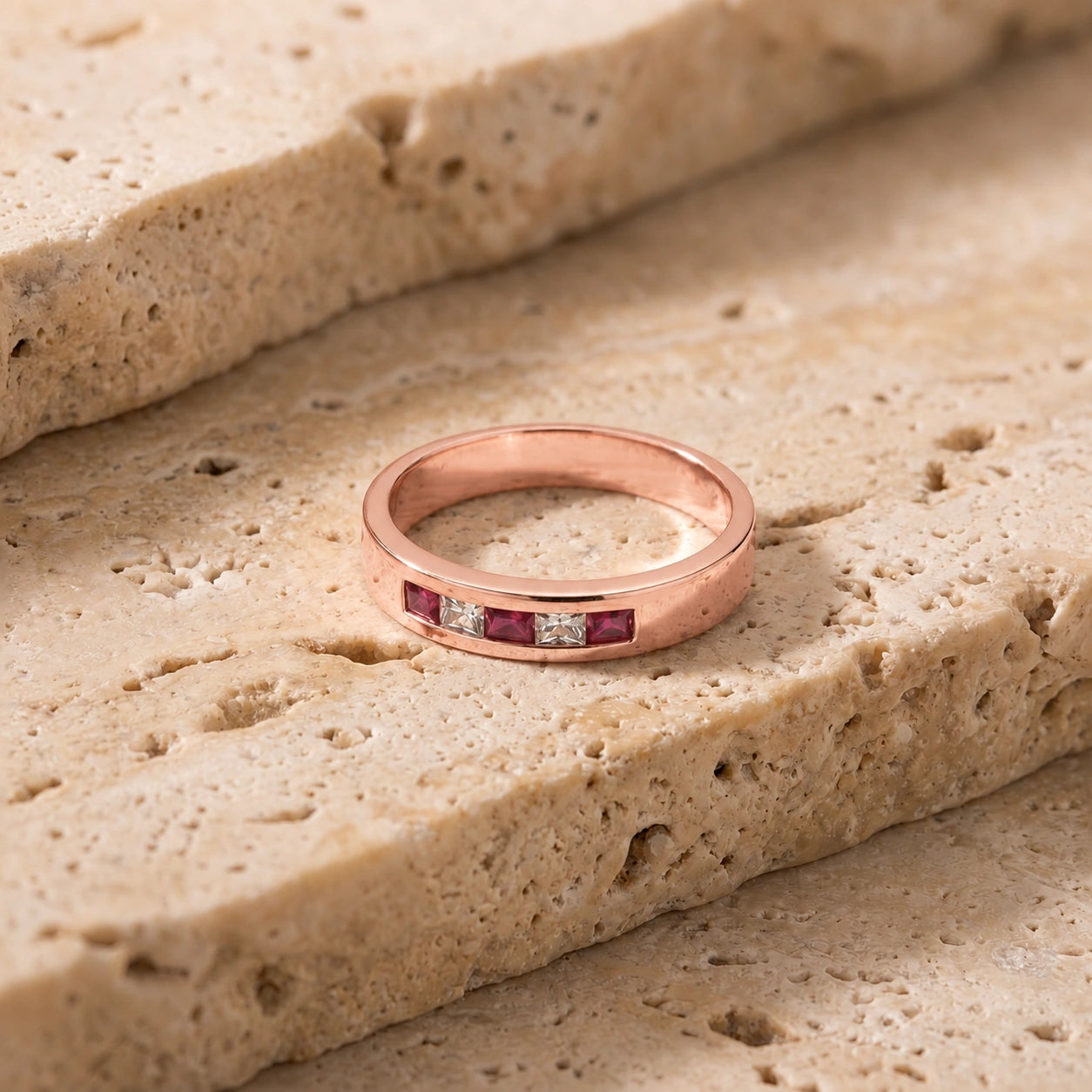 Rose Gold White Topaz & Ruby — Nazzarena