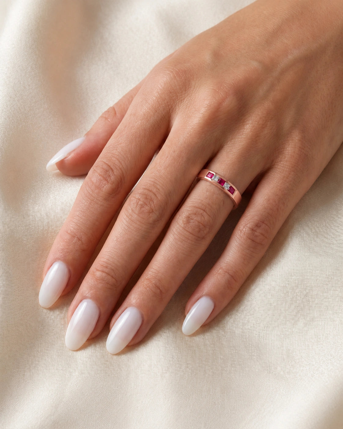 Rose Gold White Topaz & Ruby — Nazzarena