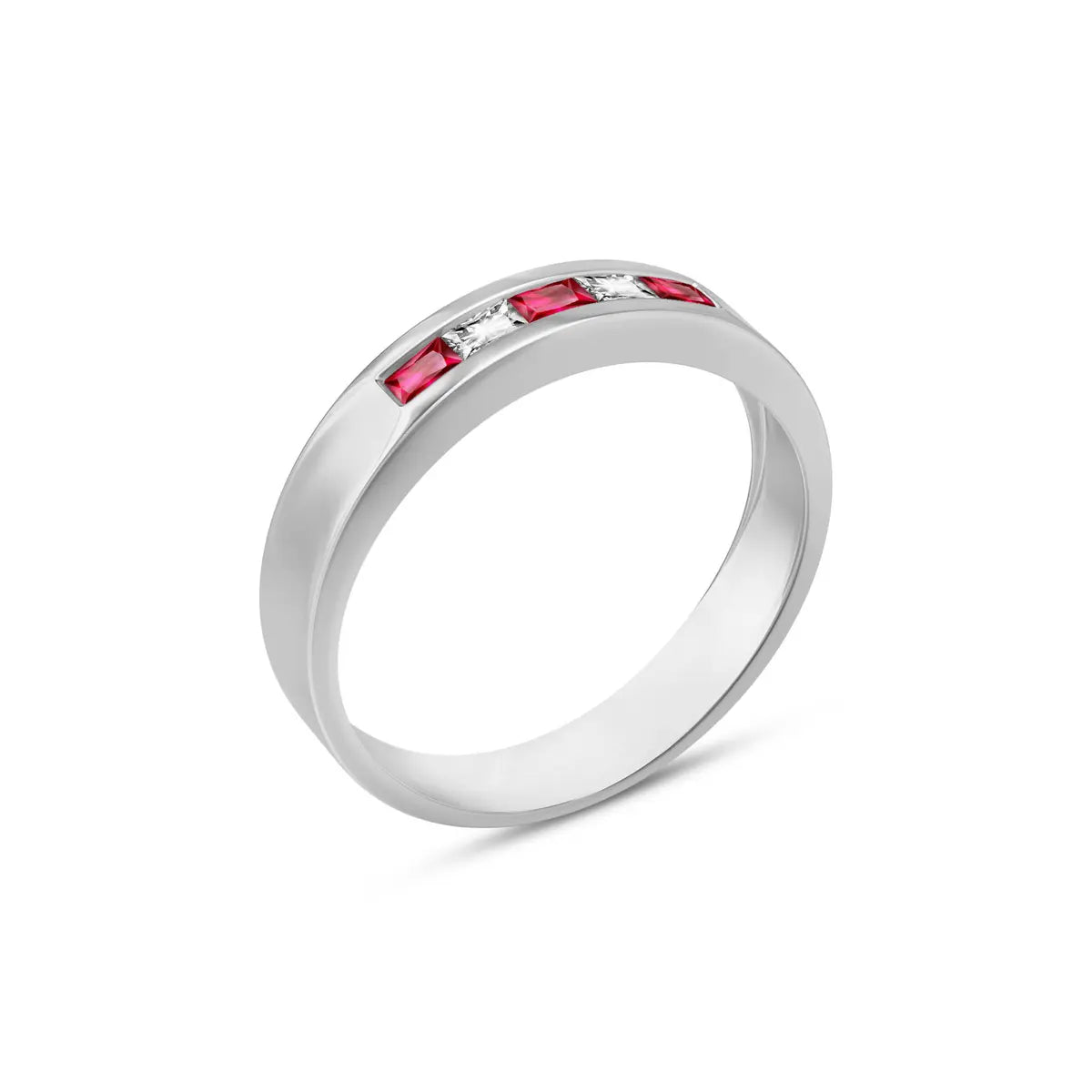 White Gold White Topaz & Ruby — Nazzarena
