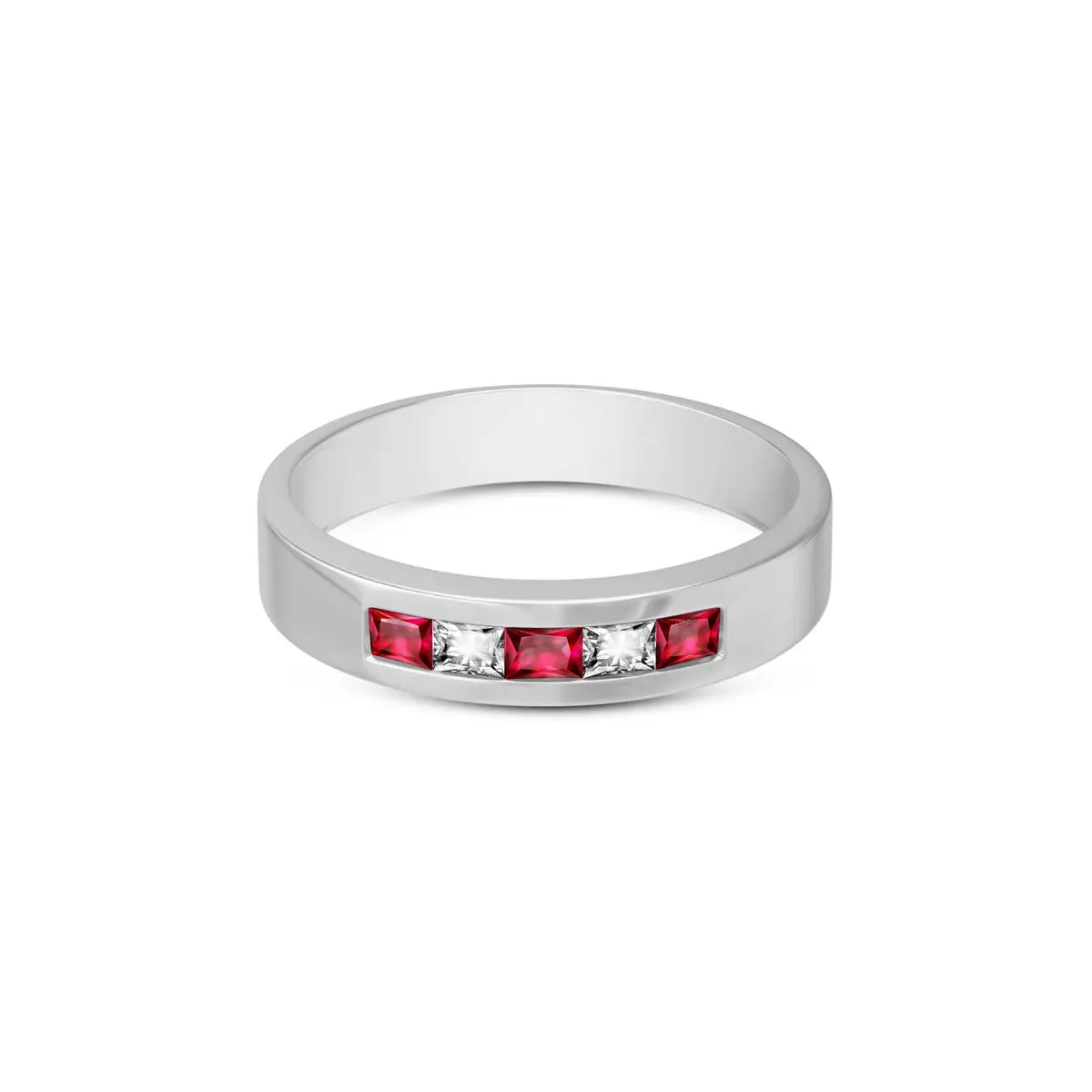 White Gold White Topaz & Ruby — Nazzarena