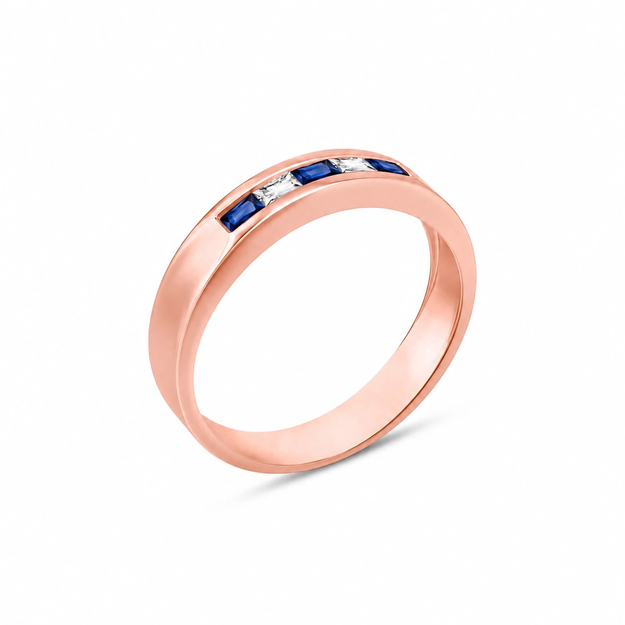 Rose Gold White Topaz & Sapphire — Nazzarena