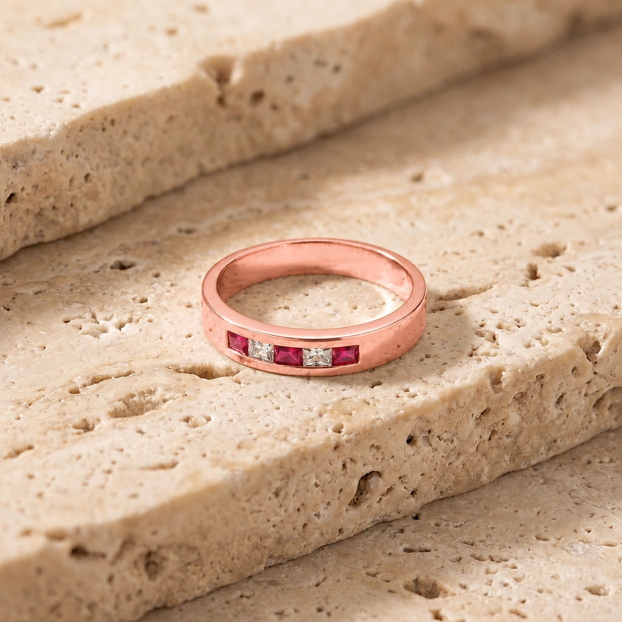 Rose Gold White Topaz & Sapphire — Nazzarena