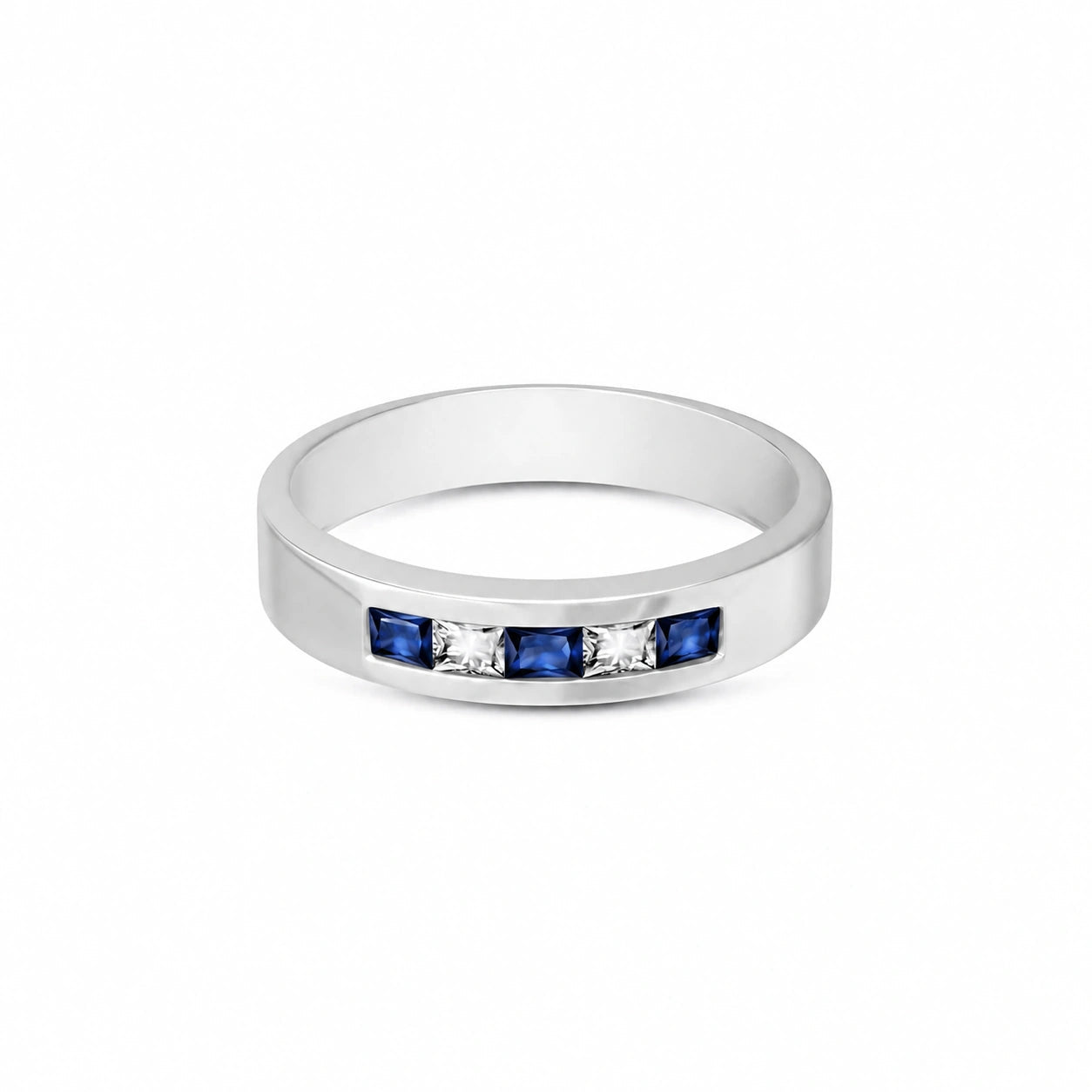 White Gold White Topaz & Sapphire — Nazzarena