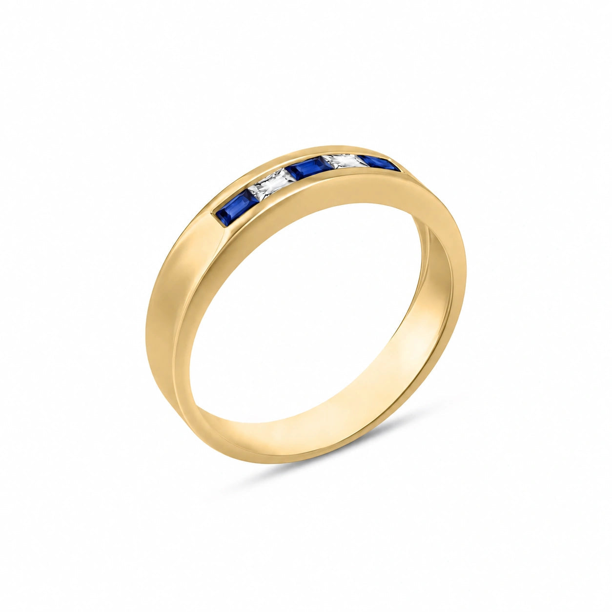 Yellow Gold White Topaz & Sapphire — Nazzarena