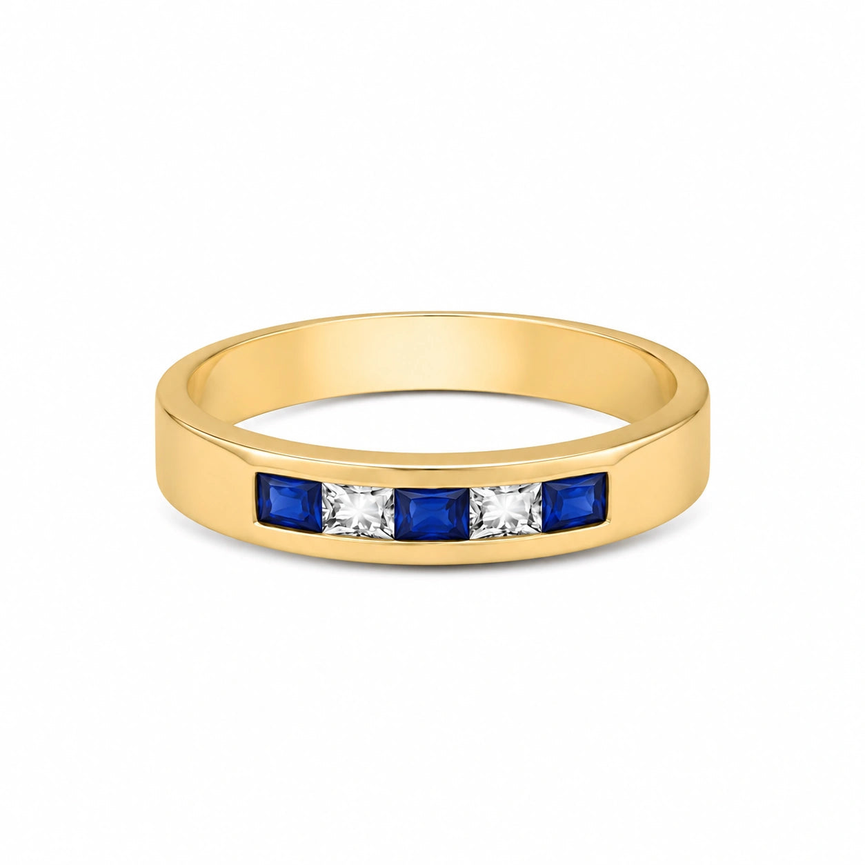 Yellow Gold White Topaz & Sapphire — Nazzarena