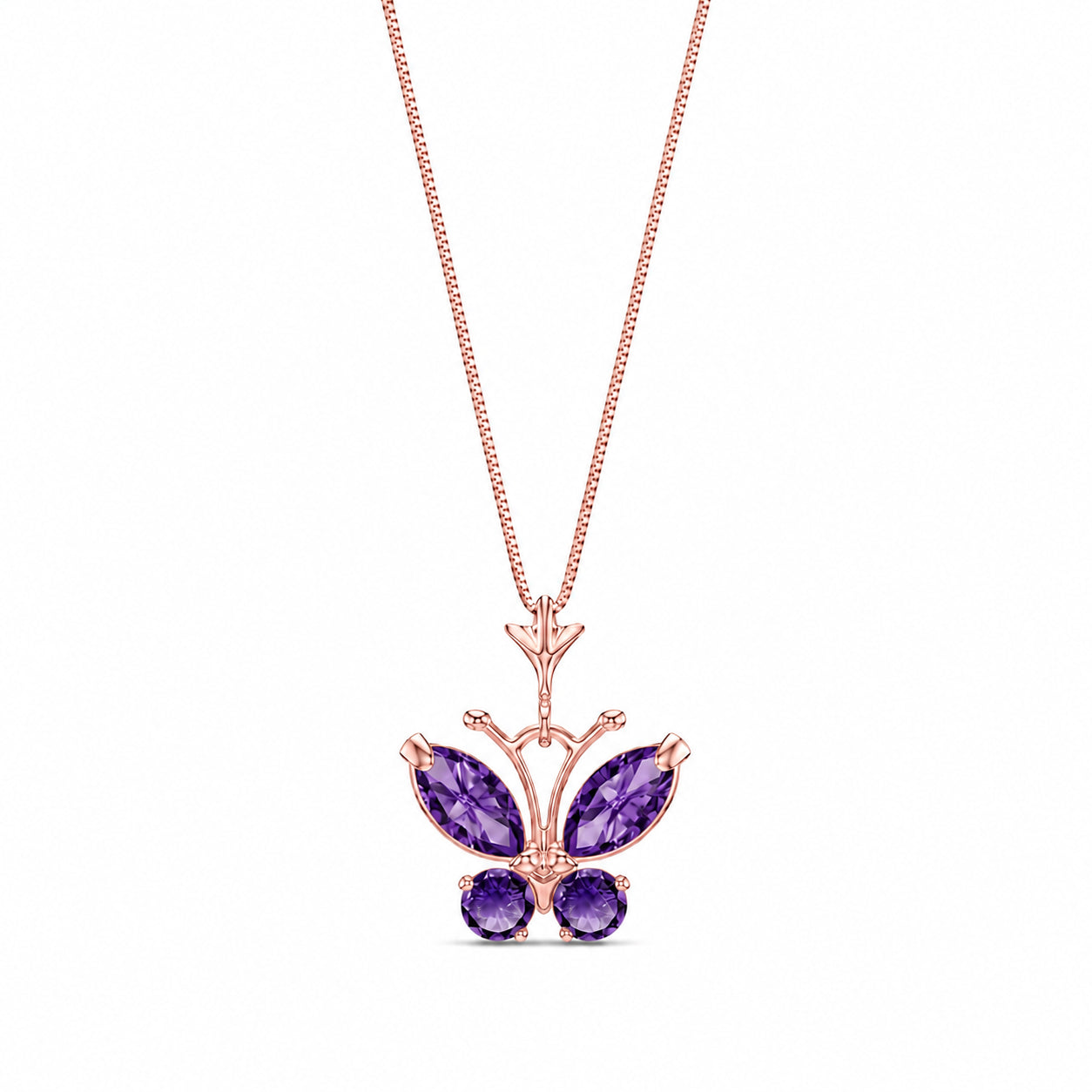 Rose Gold Eternal Necklace Amethyst 10K — Miranda