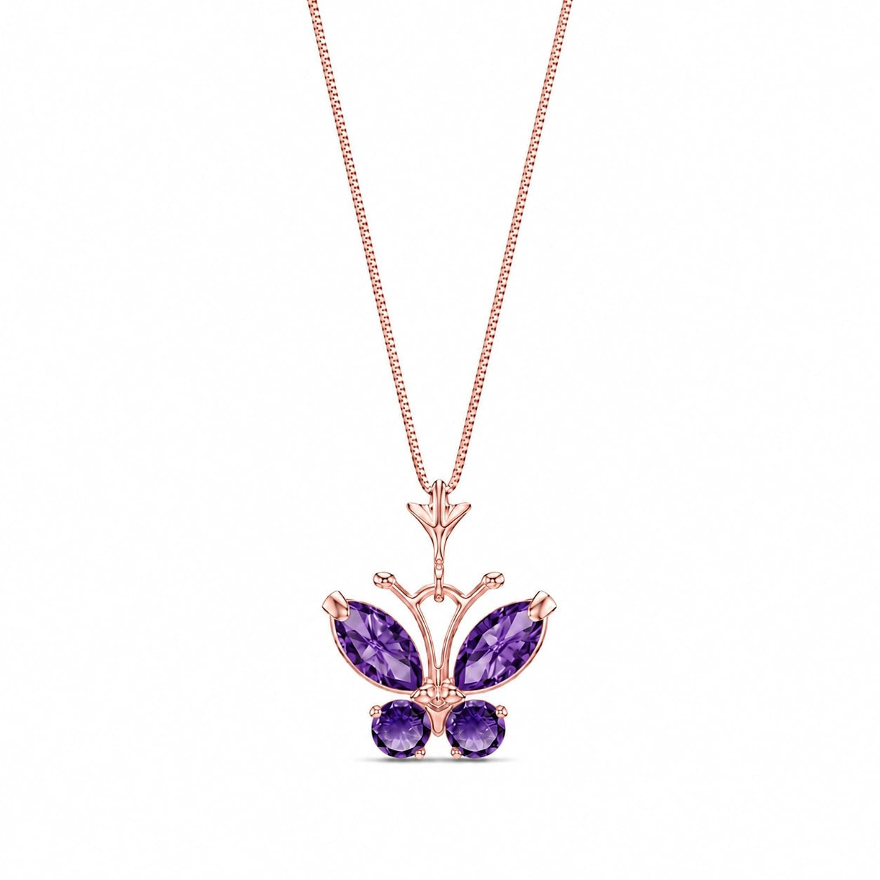 Rose Gold Eternal Necklace Amethyst 10K — Miranda