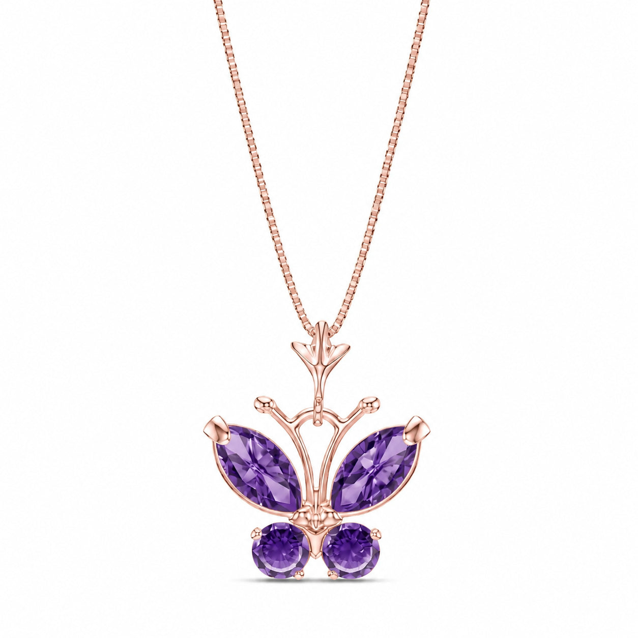 Rose Gold Eternal Necklace Amethyst 10K — Miranda