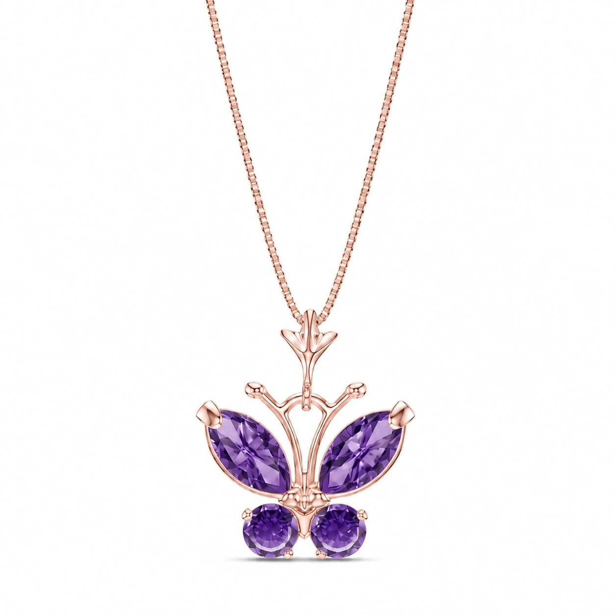 Rose Gold Eternal Necklace Amethyst 10K — Miranda