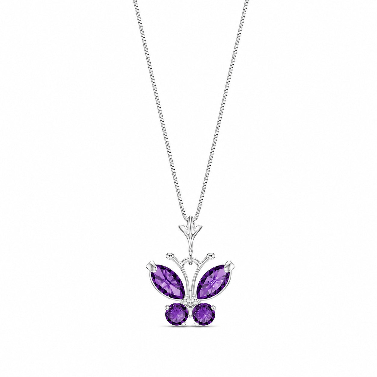 White Gold Eternal Necklace Amethyst 10K — Miranda