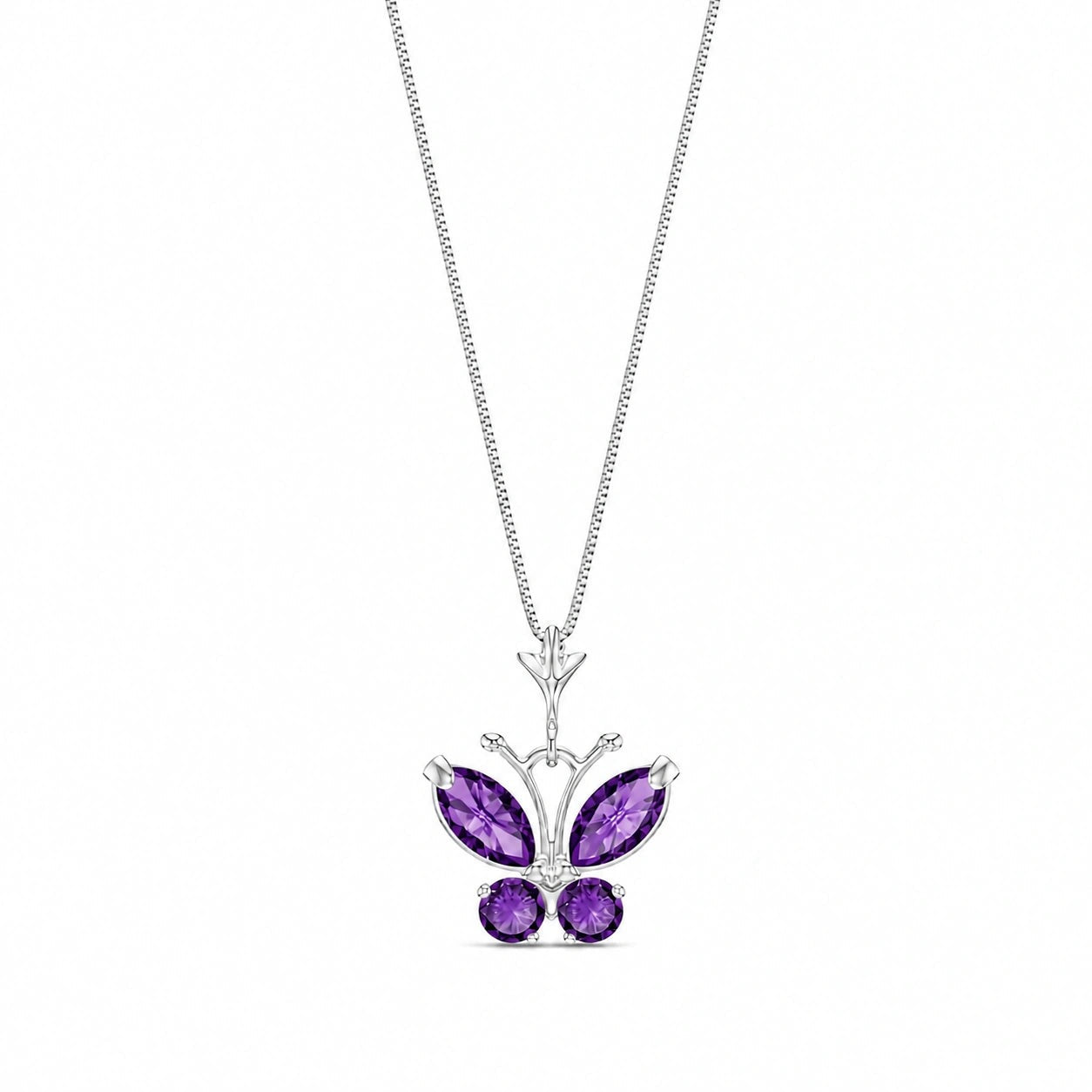 White Gold Eternal Necklace Amethyst 10K — Miranda